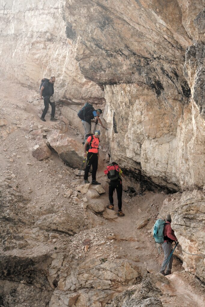 Passaggio tecnico andando verso la forcella d'Arcia